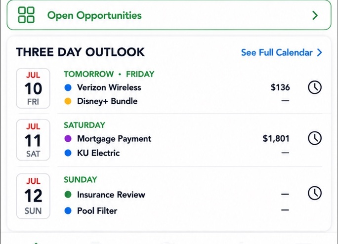 The Rota Today Screen three day outlook beginning July 10